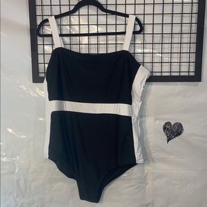 Long Tall Sally Black and White One Piece Swimsuit